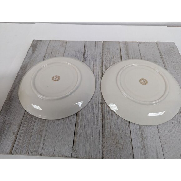 Flintridge Sylvan China Cream Soup Cup Bowl Saucers Set 2 California Yellow Gold - Picture 10 of 13